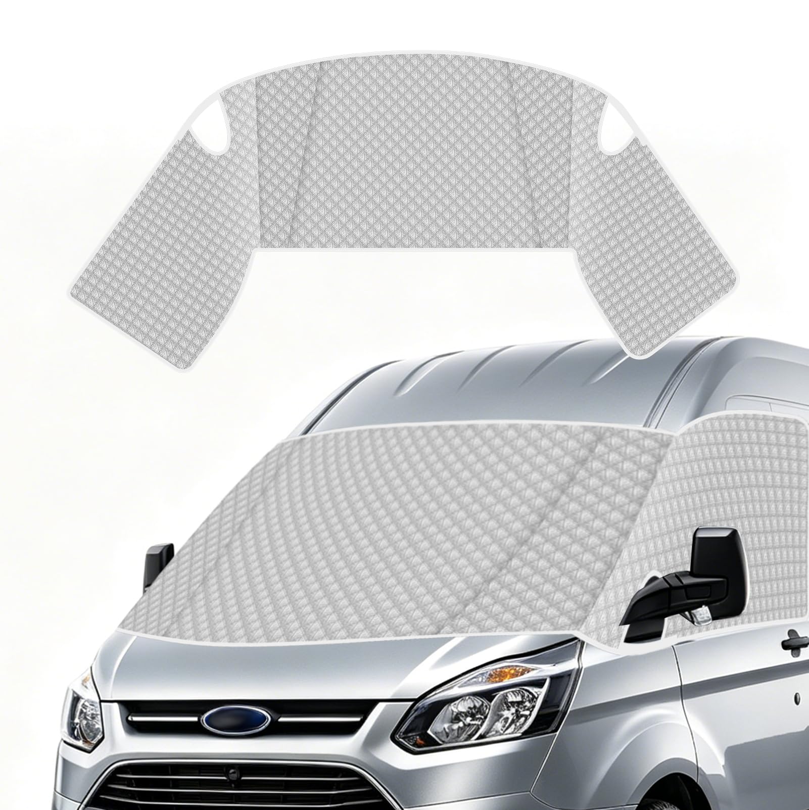Scheibenabdeckung Kompatibel mit Ford Transit 2015-2025 MK8 & MK9, Wohnmobil-Frontscheibenabdeckung mit Tasche, Ganzjahresschutz