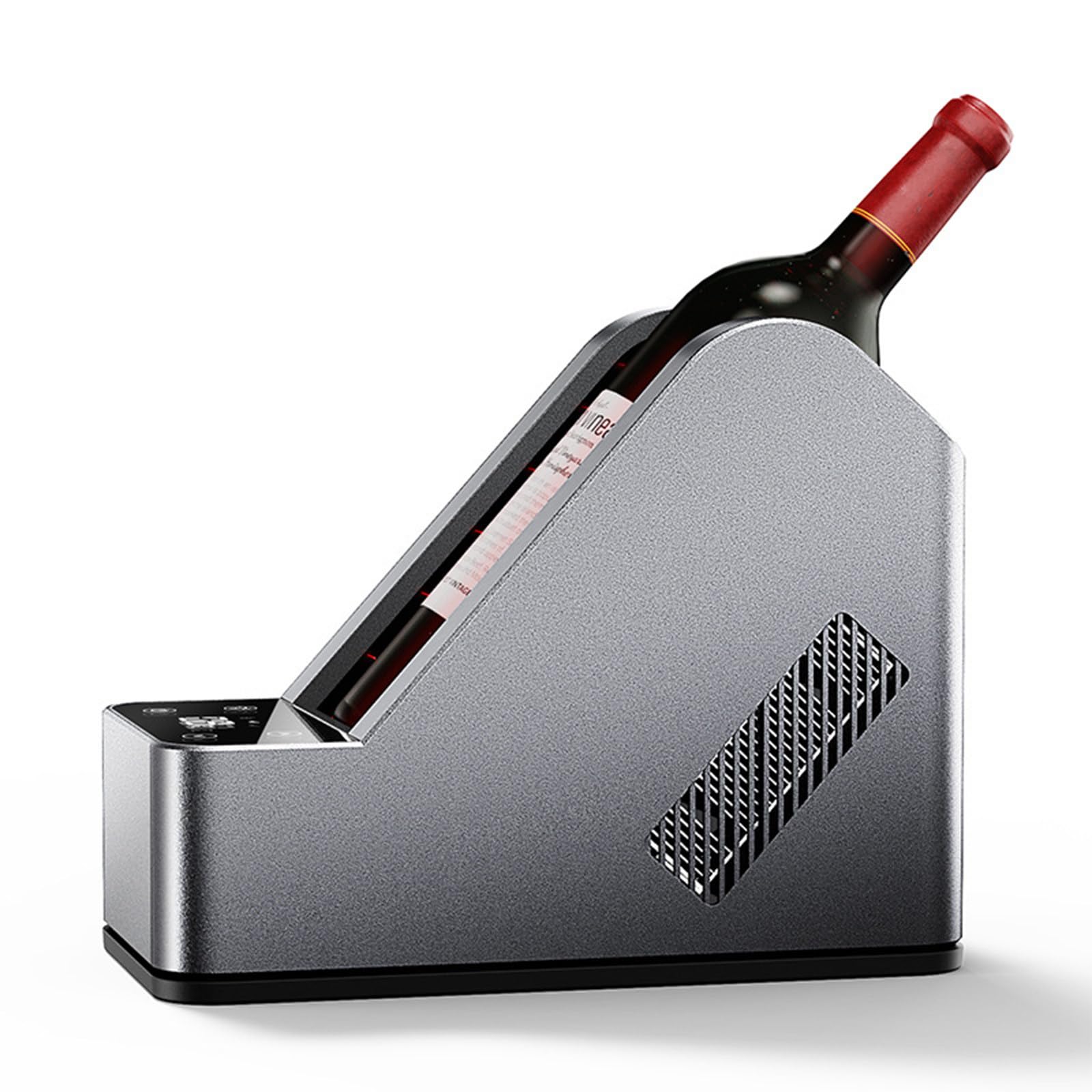 Enfriador de vino eléctrico con control de temperatura, pantalla LCD y panel táctil LED, luz ambiental, caja de refrigeración de mesa para el hogar, bar y mesa de comedor
