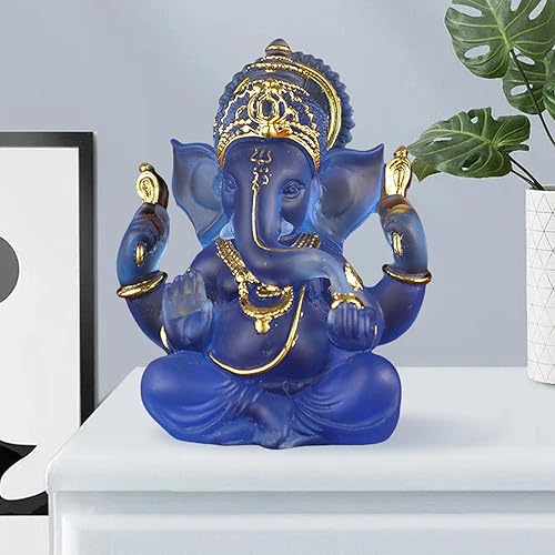Miniatura 2 de Figura india Fengshui Señor estatuas hogar Adornos Artesanía Blanco, Azul, eléphant