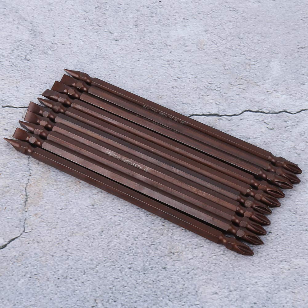 Fafeicy 10-teiliges Schraubendreher-Bit Set H6.3 - Lange PH2 & Schlitz Bits Magnetisch Für Akkuschrauber