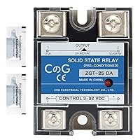 Vista 2 de CG Relé de Estado Sólido SSR-25DA CC a CA Entrada 3-32VDC a Salida 24-480VAC 25A Cubierta de Plástico de Una Fase