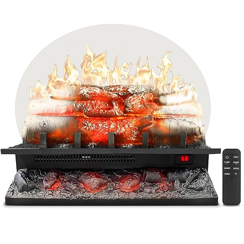 Electric Fireplace Log Inserts Heater, 21'' Freestanding Electric Fireplace Log