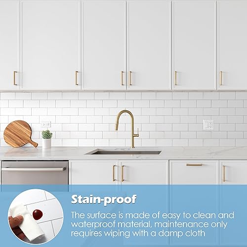 Vista 213 de Paquete de 1 lámina de revestimiento autoadhesivo de 12 x 12 pulgadas, baldosa de pared de PVC para cocina, baño, chimenea, mesa de lavandería o gris