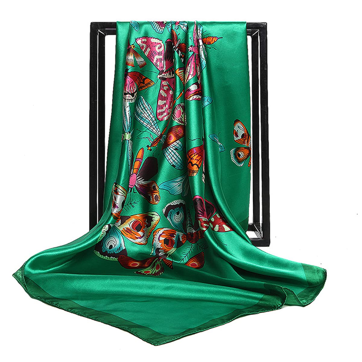 FAIRYGATESatin Scarf for Women UK Large 90 × 90cm Square Silky Like Neck Head Scarves Set