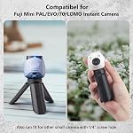 MUZIRI KINOKOO Mini Tripode pour Fuji Instax Pal/DJI OSMO Poche 3& 2 avec vis de 1/4 pouce compatible pour Instax PAL/EVO/70/LOMO/Osmo Trépied portable de poche 3&2 avec pieds en caoutchouc résistant aux glissements-Noir