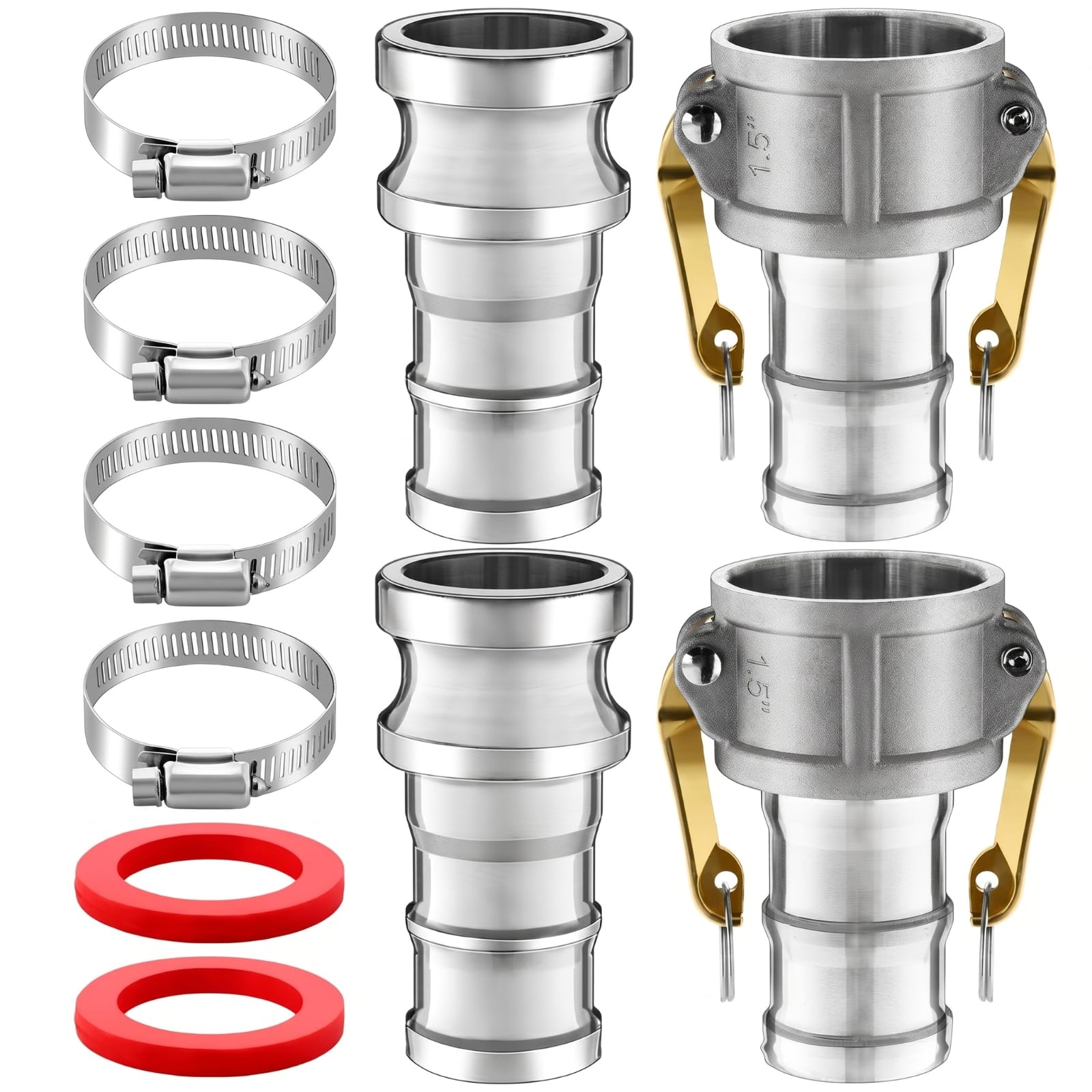 2 Set 1.5 Inch Camlock Fittings Type C&amp;E