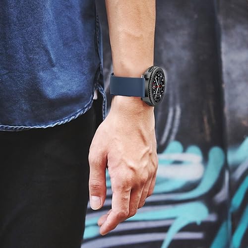 Miniatura 5 de AK Correa compatible con Samsung Galaxy Watch 3 de 1.772 in para mujeres y hombres, correa de silicona suave de 0.866 pulgadas de repuesto para