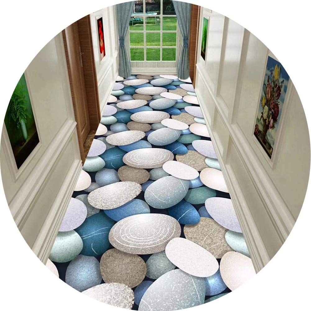 Tapis de couloir impression 3D pavé HD dimensions 0.8x6m personnalisable