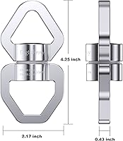 Vista 6 de Columpio Giratorio, Dispositivo de Rotación de Seguridad de 35KN, Columpio para Danza Aérea para Niños, Hamaca Colgante (Plata Completa)