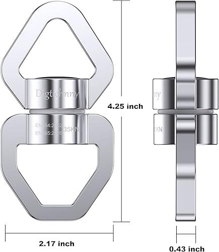 Miniatura 5 de Gancho giratorio para columpio, columpio de seguridad giratorio con 2 mosquetones, dispositivo giratorio Digtichnny giratorio para columpio de
