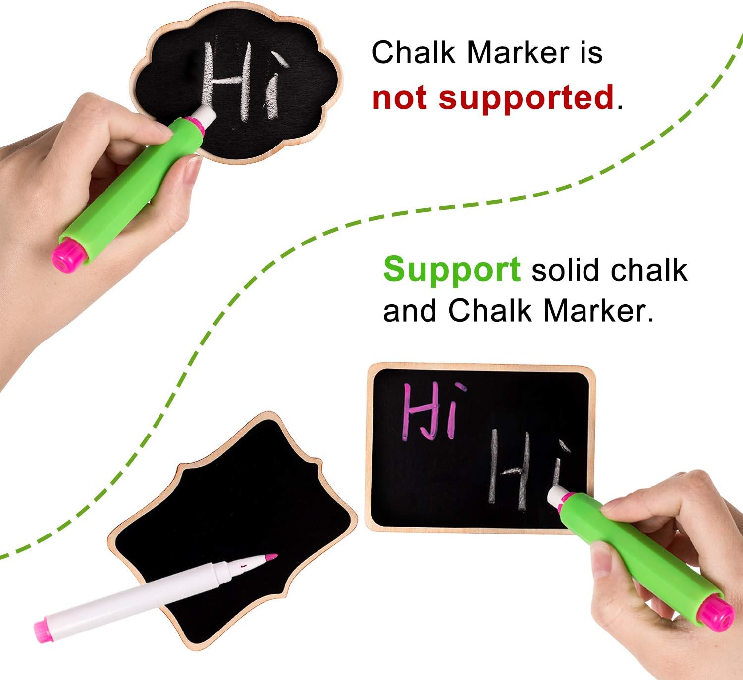 Whaline Mini Chalkboards with Stand, 30 Pack Small Rectangle Blackboard with Marker Pens,Chalk Cases and Cleaning Cloth for School,Message Board Sign,Wedding,Party,Table Numbers,Food Signs,Event Decor