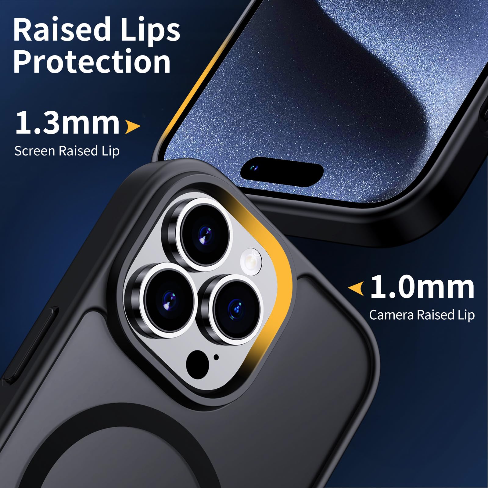 Aunote Cover per iPhone 15 Pro 6,1 Pollici Compatibile con MagSafe Custodia Antishock, Retro Opaco Resistente ai Graffi e Magnetica - Nero