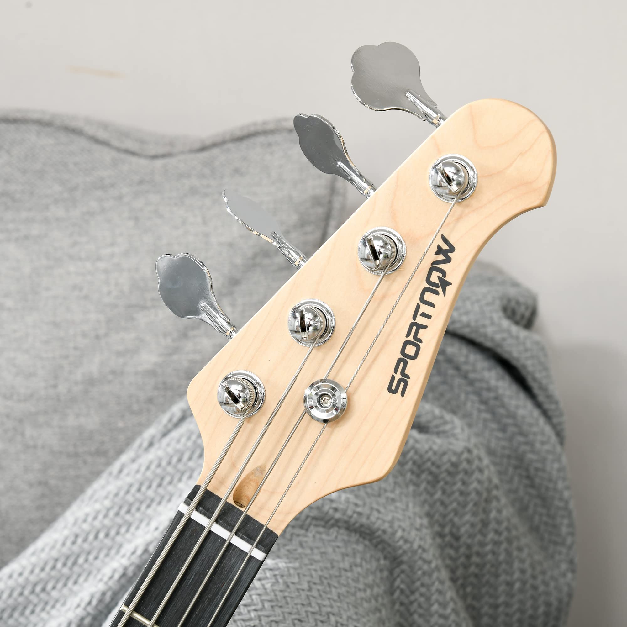 SPORTNOW Chitarra Basso Elettrico 4 Corde con Amplificatore 15W, Borsa, Tracolla, Blu Scuro
