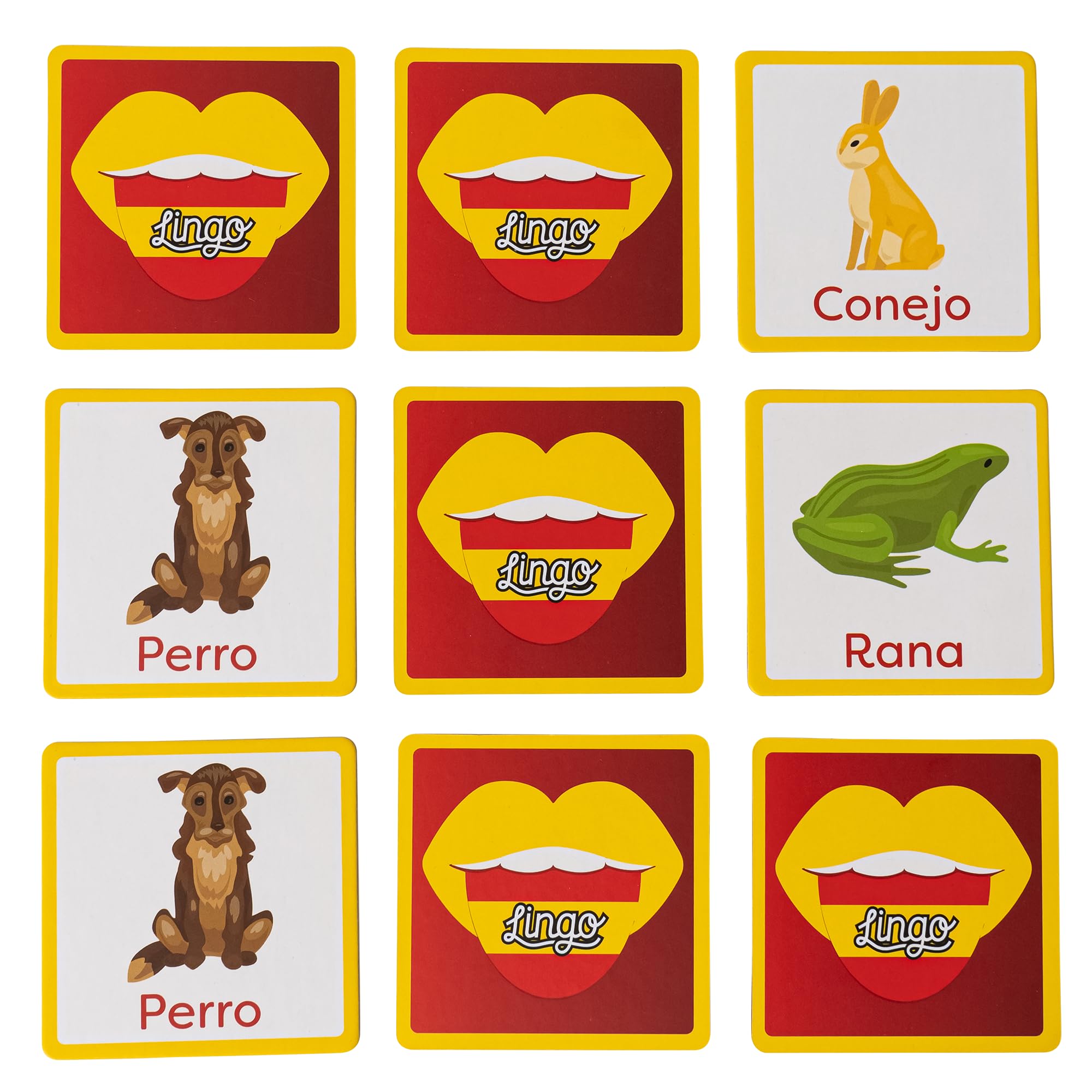 Spanish Memory Match-It | Matching Memory Card Game by Lingo | Spanish Language Educational Flash Cards | Fun Vocabulary Builder