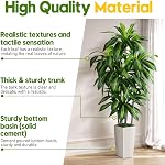 Artificial Dracaena Tree Indoor, 5FT Tall Fake Tree with White Tall Planter, Artificial Tree Fake Yucca Potted Tree for Home Office Living Room Decor, Tall Artificial Plant for Housewarming