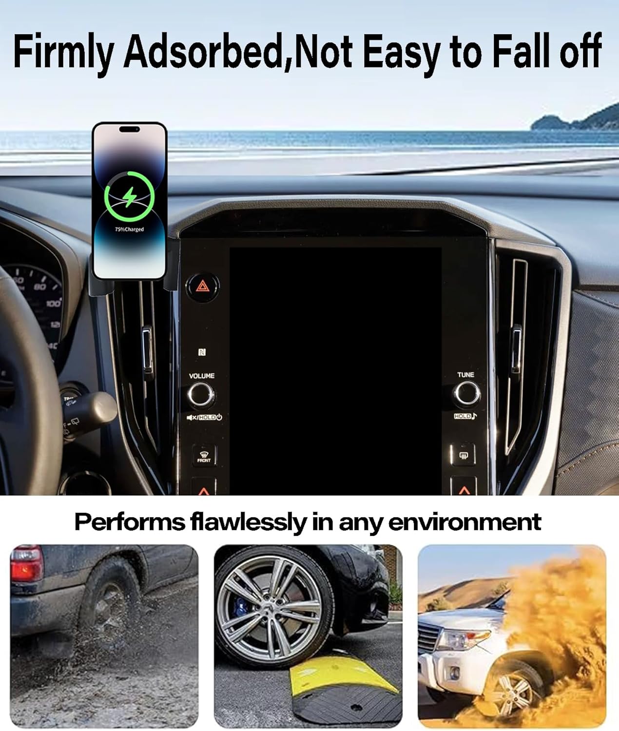 Car Phone Holder for Subaru Forester 2025 Accessories 15W Fast Wireless Charger Adjustable Air Vent Cell Phone Mount Hands-Free 360 Degree Rotation