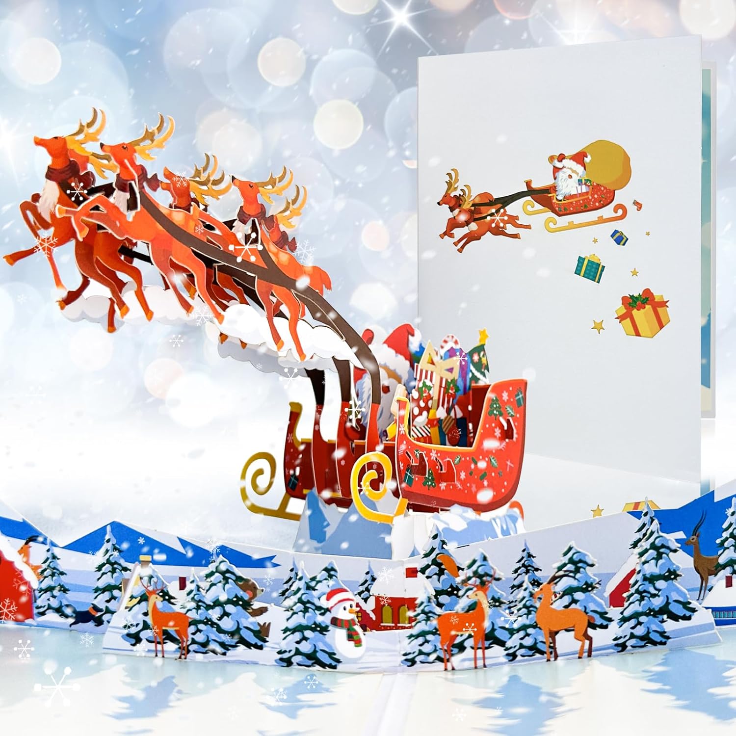 Hierein PopUp Christmas Card, Christmas Card, Funny Santa Claus, Elk