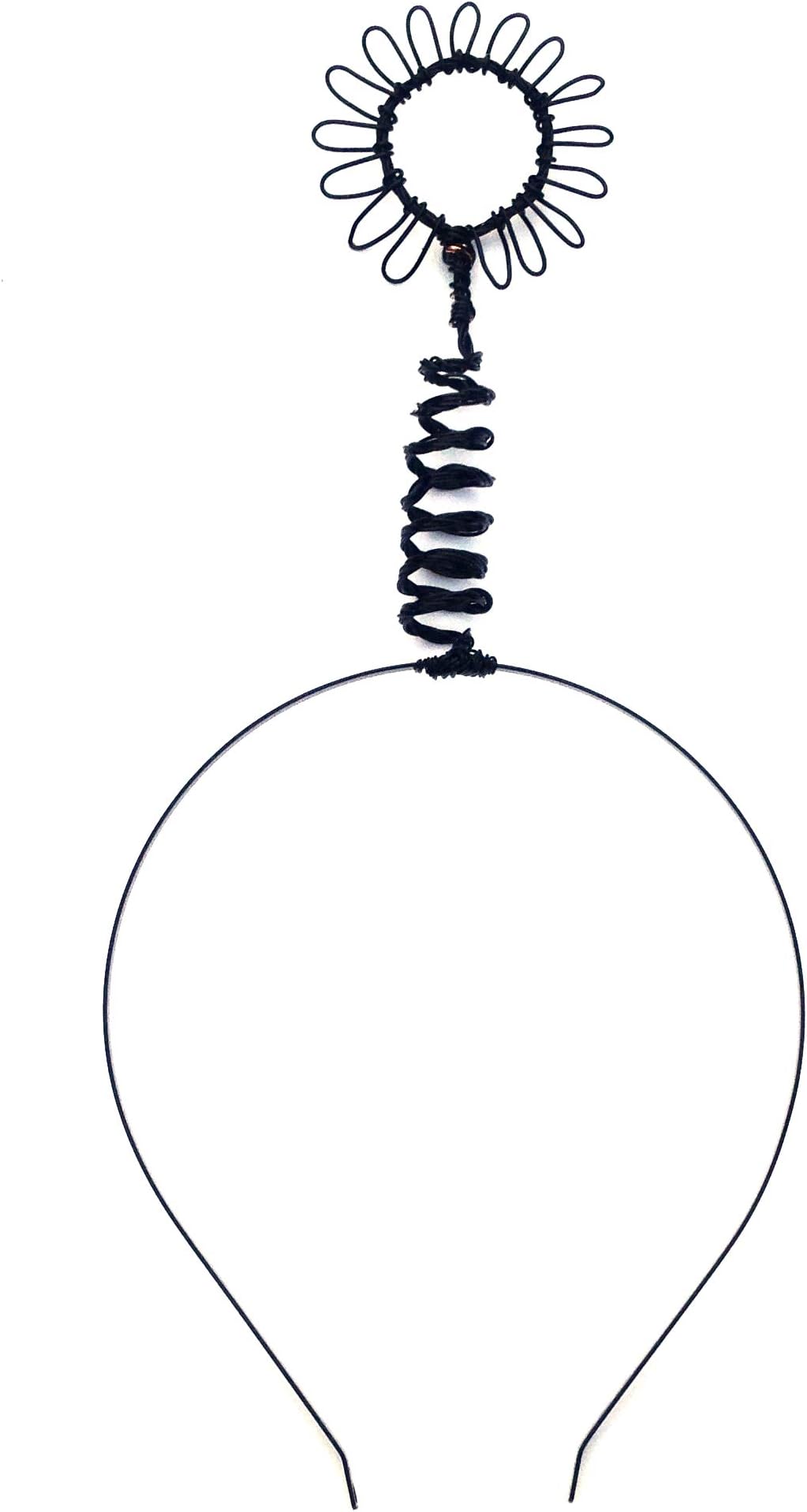 Black Wire Spiral Robot Antenna Hairband