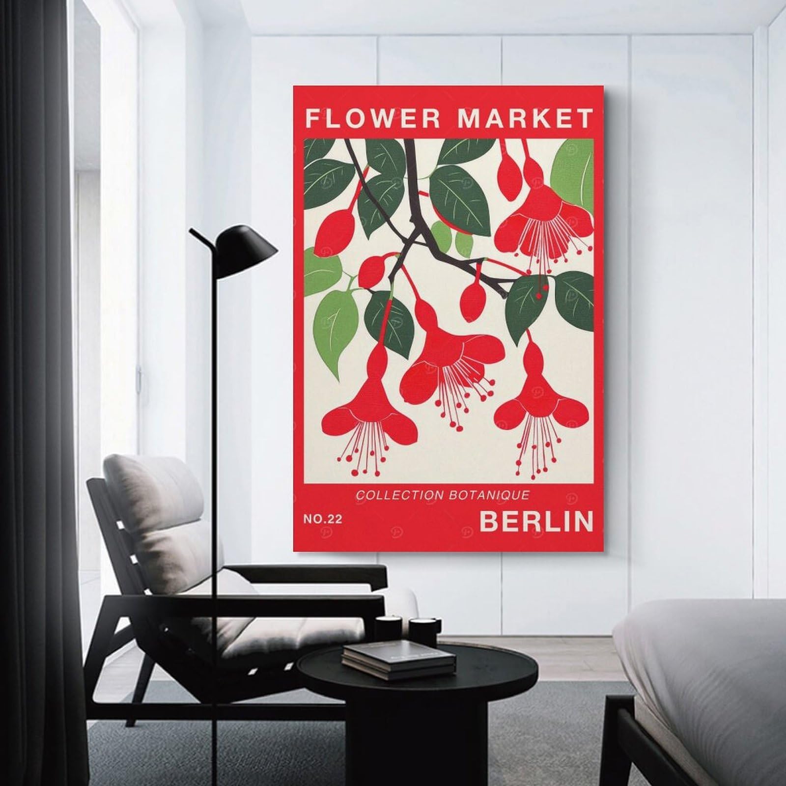 Junmoney Berlin Flower Market Poster Decorative Wall Artwork, 20x30inch(50x75cm), for Home Lounge, Bedroom Or Reading Nook, Eye Catching Artwork for Blank Walls