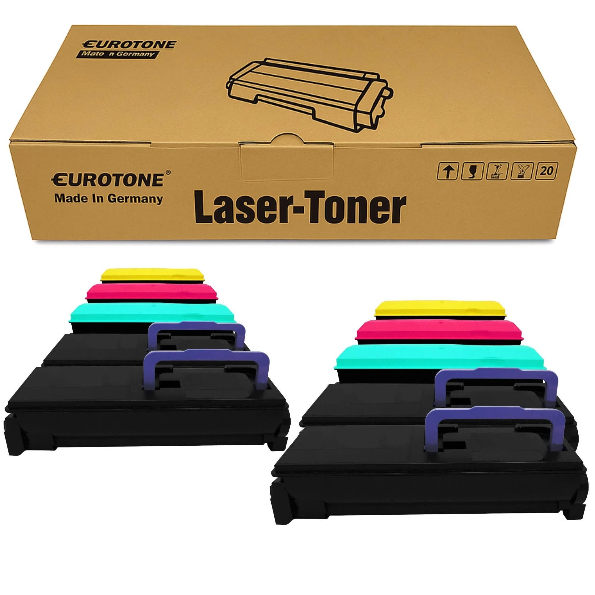 Eurotone 10 cartuchos de tóner compatibles con Utax CLP 3521, sustituye a los cartuchos de tinta negro, cian, magenta y amarillo