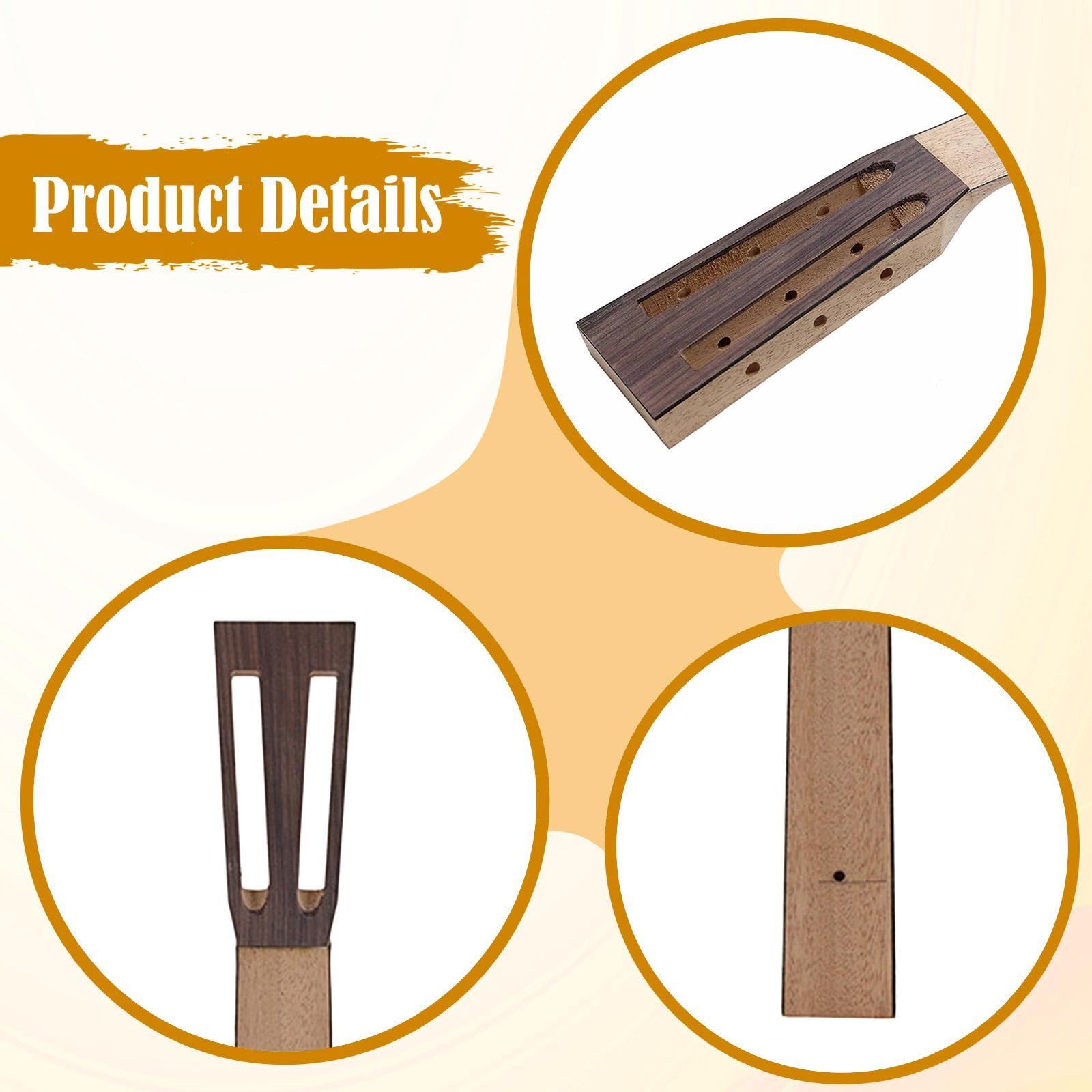 Guitar Neck per Chitarra Folk Ricambio Installazione Semplice Design Presa Comoda Realizzato in Legno Adatto a Liutai Musicisti Riparazione Fai, Style a