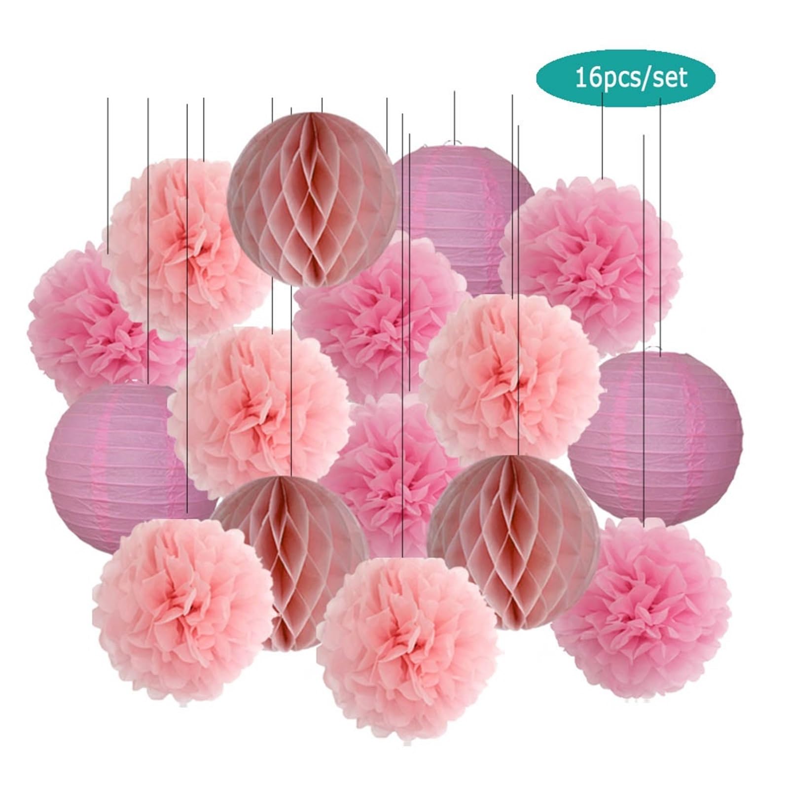 Pompones De Papel Conjunto de linternas de papel redondas plegables for fiesta de cumpleaños de niño y niña, for decoración de bodas y bautizos(Yellow Set,12inch(30cm))