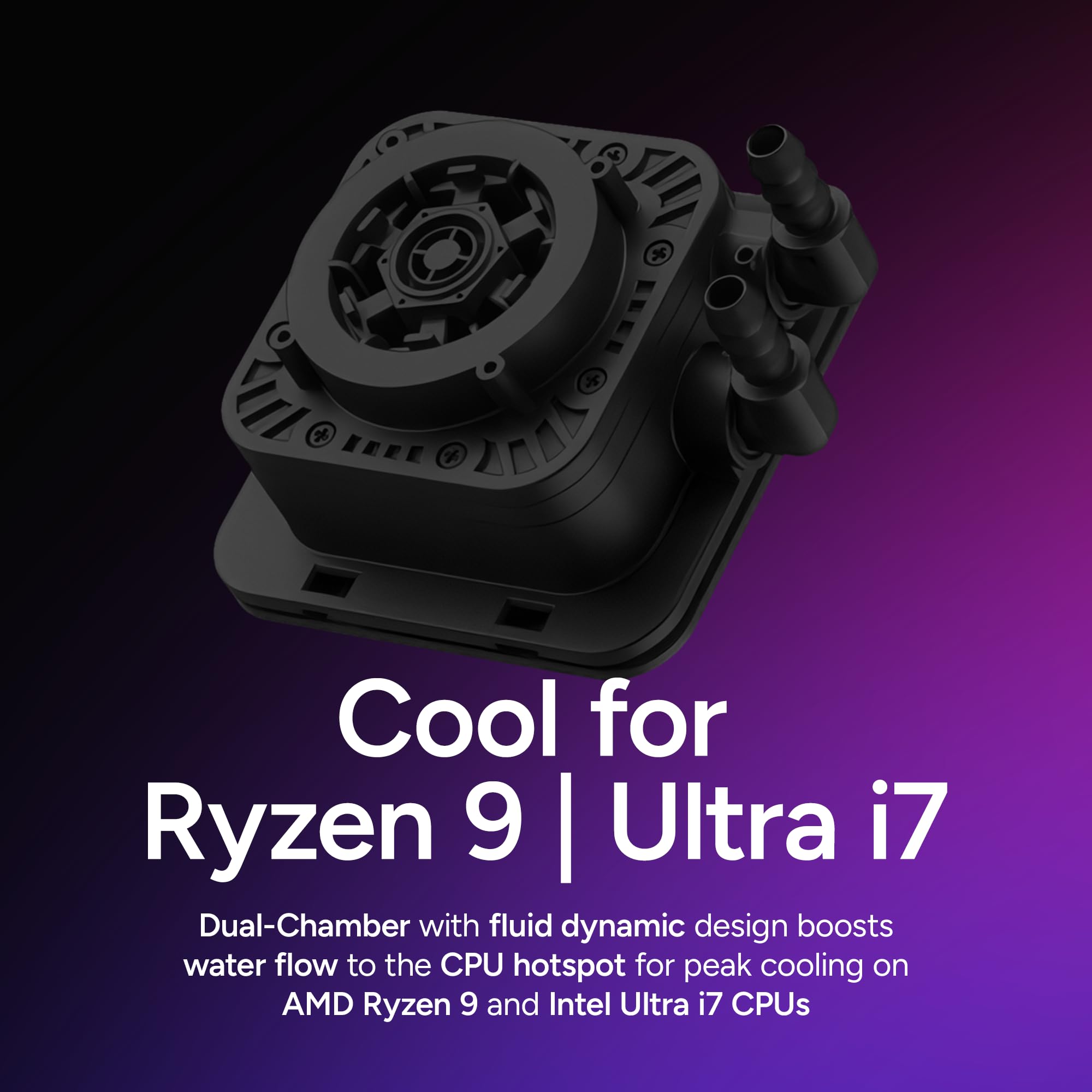 Cooler Master  CPU Liquid Cooler, Dual-Chamber Pump, Customizable aRGB Lighting, Maintenance-Free, AMD Ryzen 9 AM5|4, Intel Ultra i7 LGA 1851|1700 Design by Cooler Master