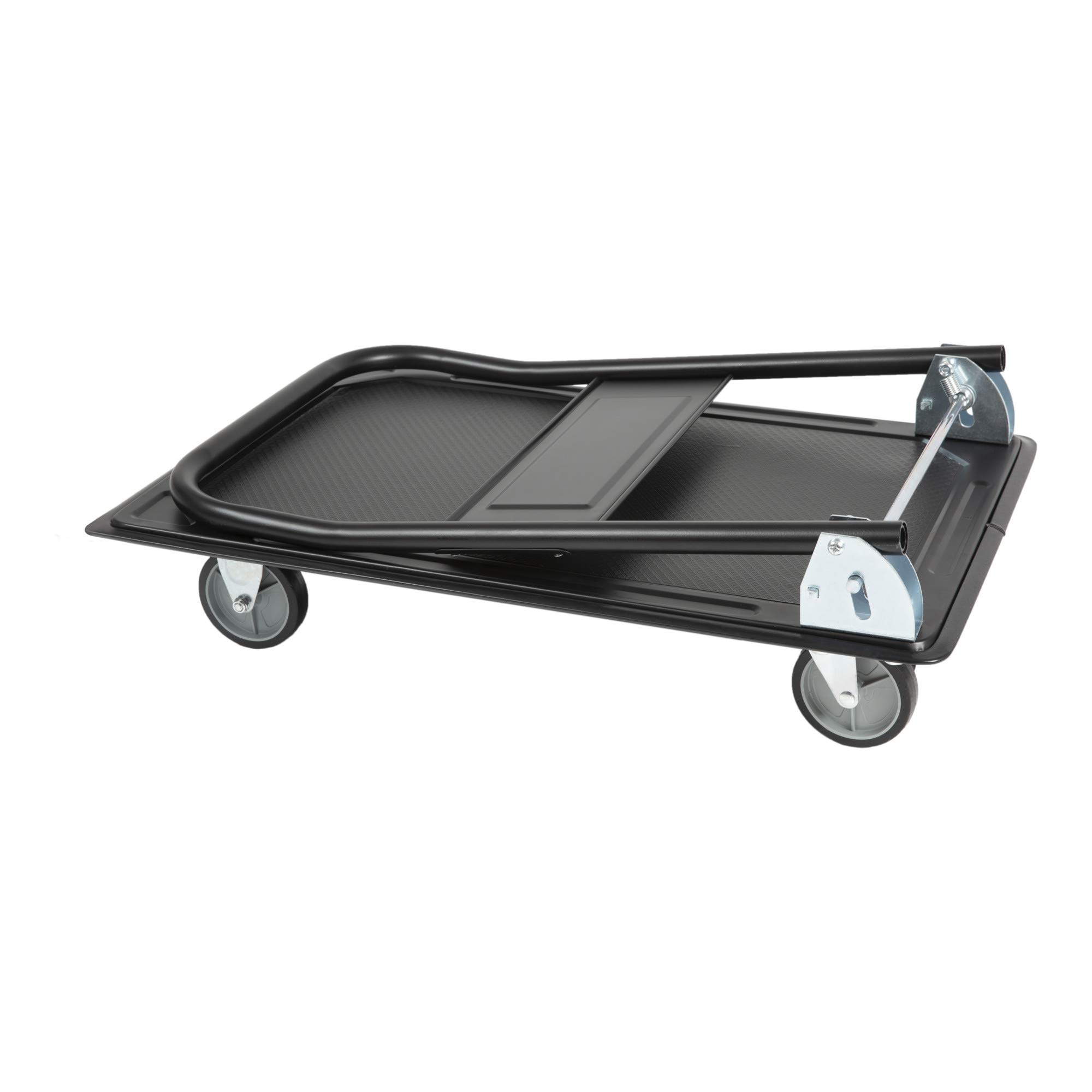 STIER Plattformwagen, Klappbar, Tragkraft 150 kg, Ladefläche 735 x 470 mm, Transporthilfe mit Lenkrollen, Rollwagen mit Antirutsch Beschichtung, stabil und sicher