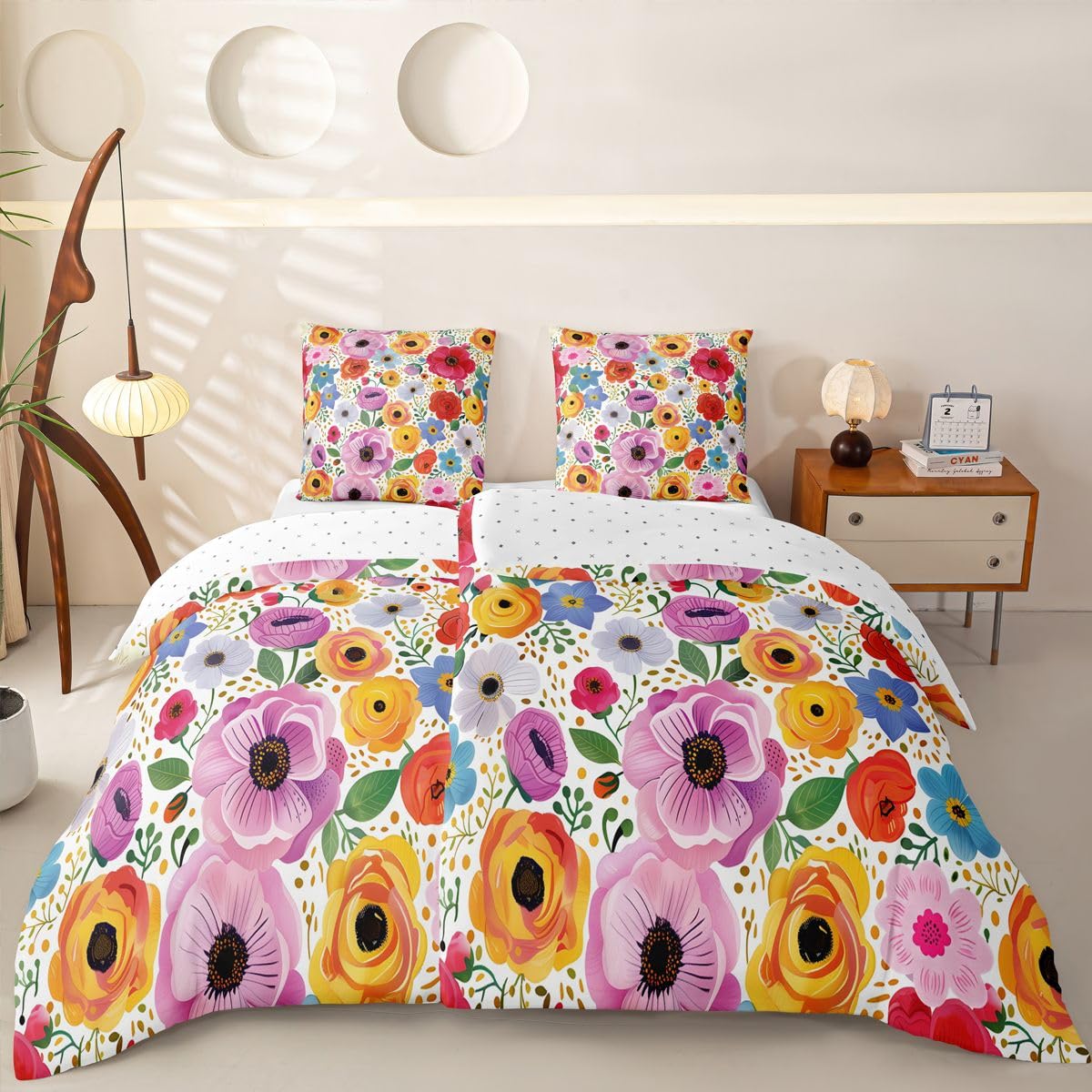 Homewish Bunte Blume 155x220 Bettwäsche 4teilig