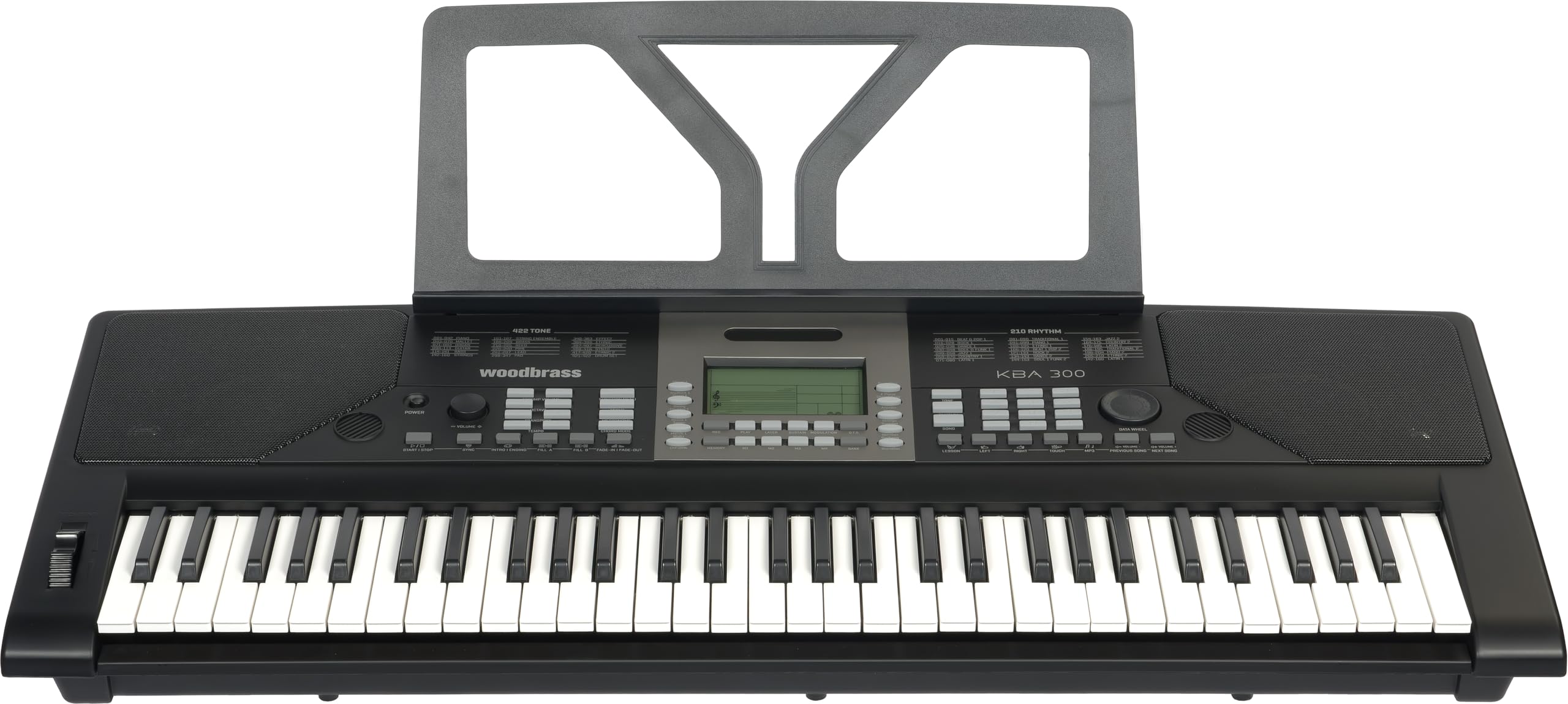 Woodbrass KBA300 - Teclado para principiantes, divertido, accesible con modo de aprendizaje interactivo, ideal para el jugador de teclado aficionado: perfecto para aprender y crear