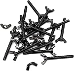 15 Sets 1/4"-20 x2 Wing Screw Bolts and Wing Nut Kit Butterfly Screws and Nut with Hand Twist Tighten Wing Head Black Zinc Plated Hardware Fitting Fastenings Assortment Kit