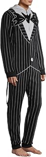 Men's Nightmare Before Christmas Jack Skellington Fleece Pajama Union Suit