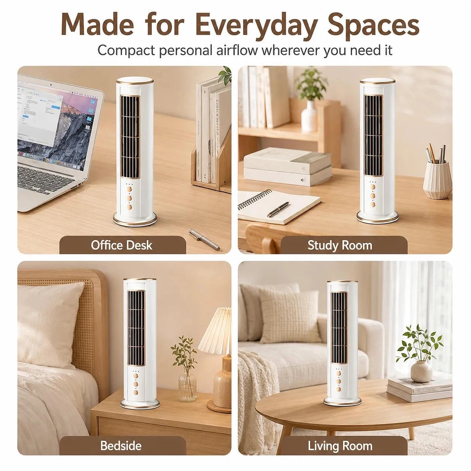 Ventilatore A Torre 3 Velocità, Dispositivo A Flusso D'Aria Oscillante | Ventilatore A Torre Oscillante Per Casa, Camera Da , Cucina, Appartamento, Ufficio, Dormitorio