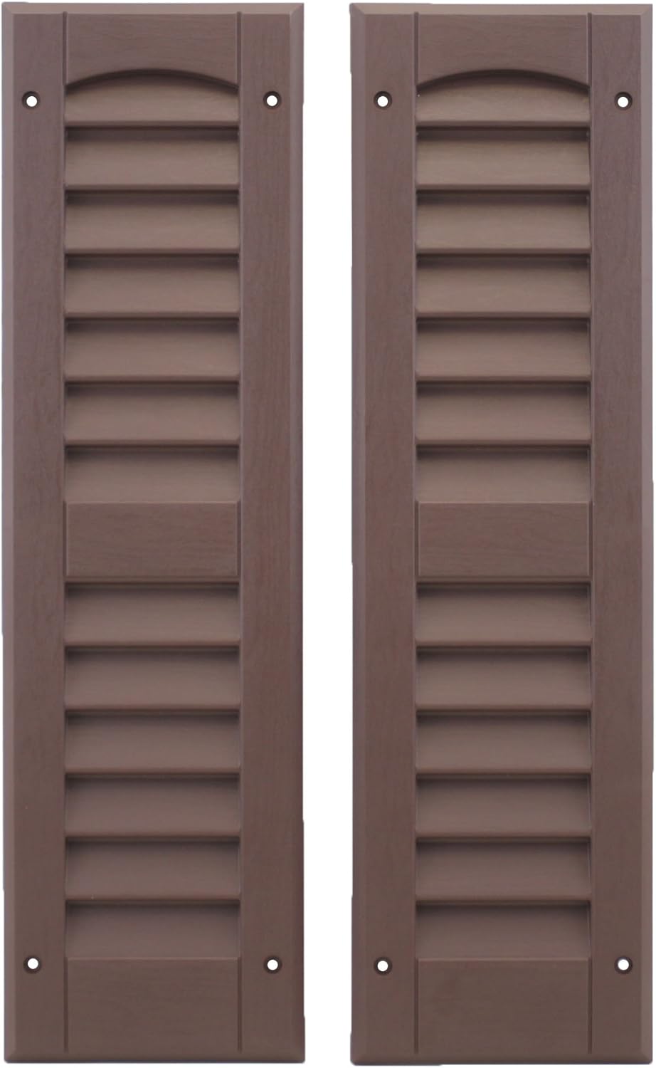 Shed Windows and More Louvered Shed Shutter or Playhouse Shutter, Brown 6 X 21, 1 Pair