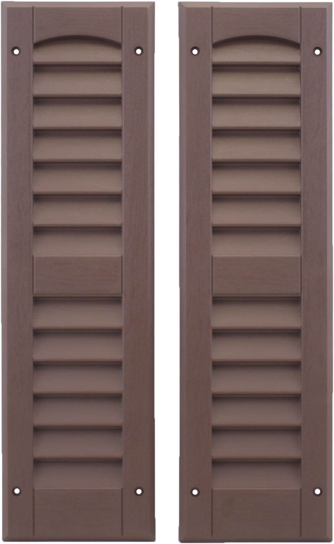 Shed Windows and More Louvered Shutter or Playhouse Shutter, Brown 6" X 21", 1 Pair