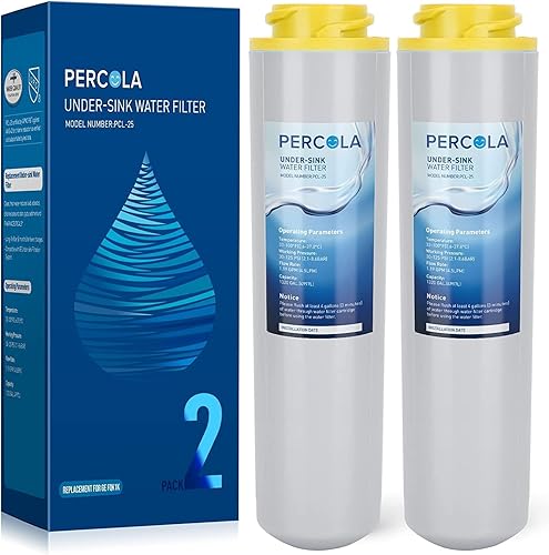 PERCOLA FQK1K - Filtro de agua para debajo del fregadero, repuesto para sistema de filtración bajo mostrador de una sola etapa GE FQK1K, 1320