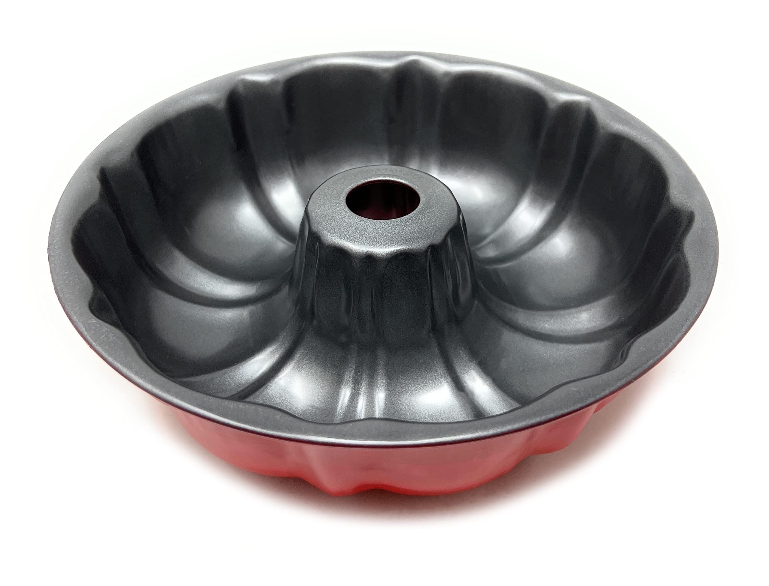 MGE - Moule à Pâtisserie Savarin - Moule à Pâtisserie avec Tube - Moule à Anneaux - Moule à Gâteau - Cerise - 24 cm