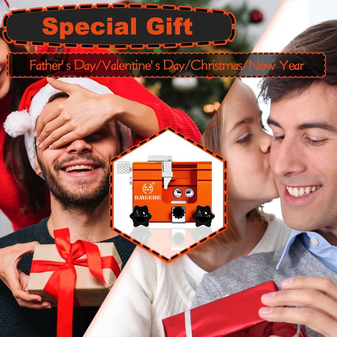 Universal Chainsaw Sharpener Jig with Bag and Gloves, Portable Chain Saw Sharpener Tool with 5 Sharpening Burrs, Chain Saw Blade Sharpener, Manual Chainsaw Accessories for 4-22" Saw Chain