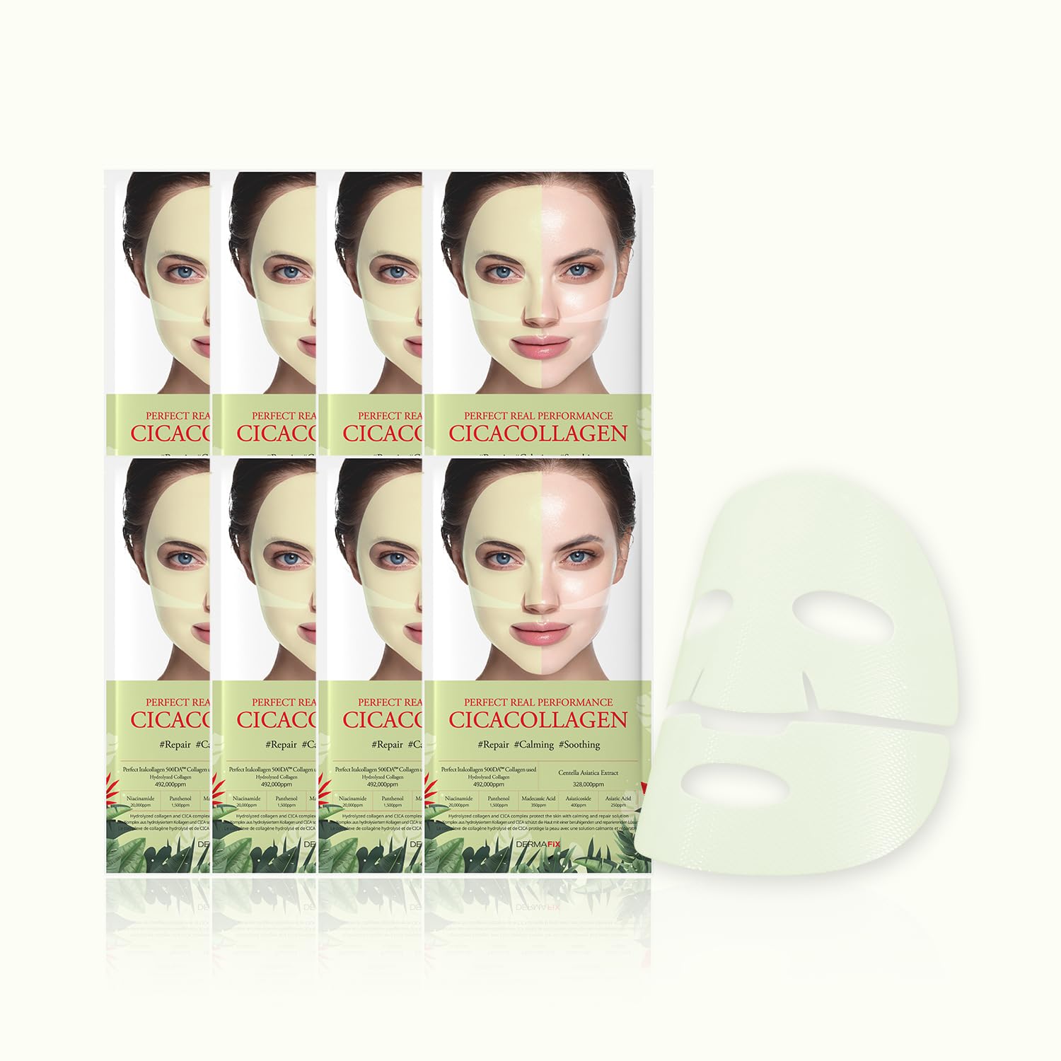 Amazon.com : DERMAFIX CICA COLLAGEN Hydrolyzed Collagen Face Masks