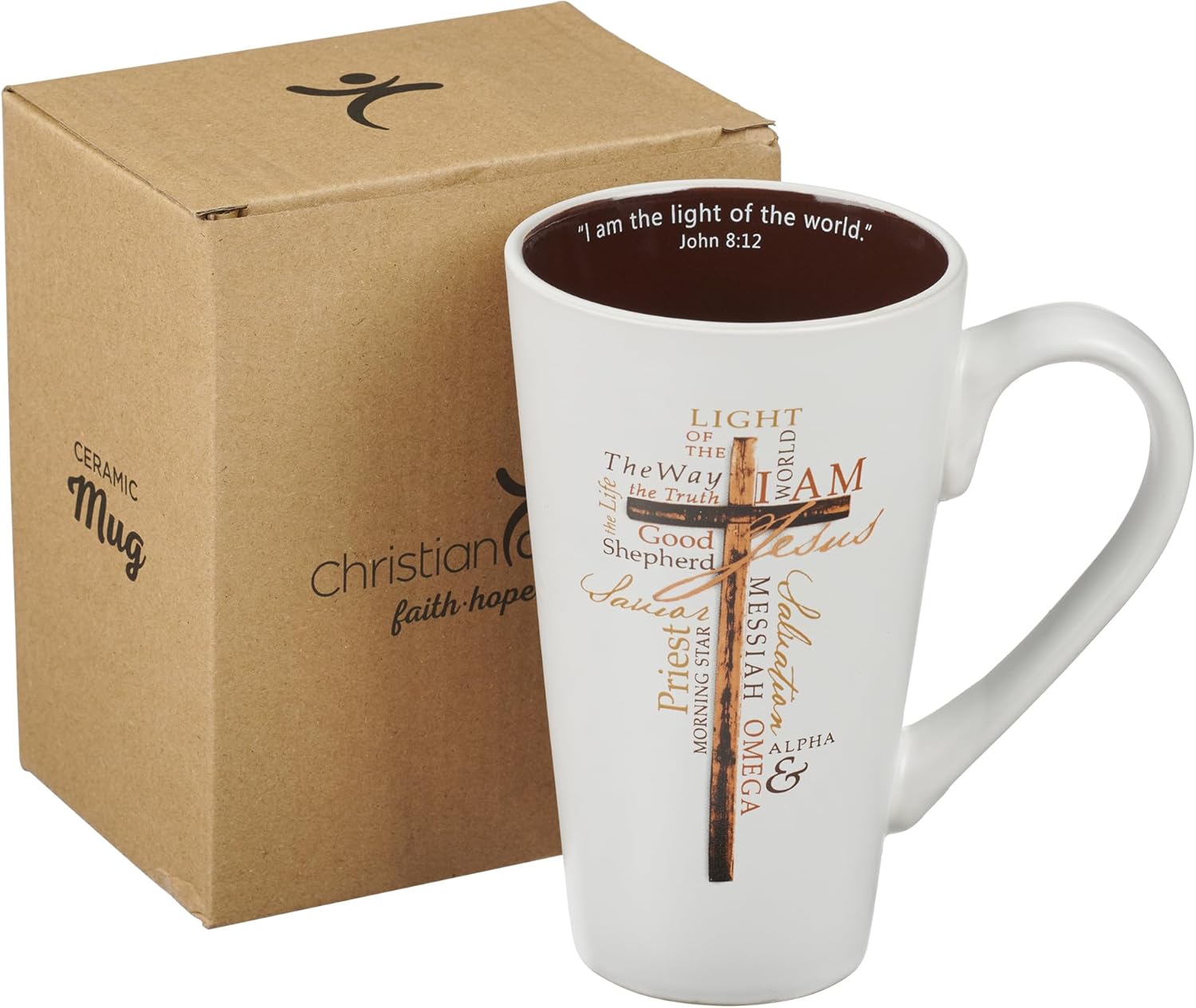 Christian Art Gifts White Stoneware Coffee Mug with Handle – 16 oz. Microwave & Dishwasher-safe Inspirational Scripture Coffee & Tea Mug for Men & Women with Bible Verse: Light of The World –John 8:12 - Image 8