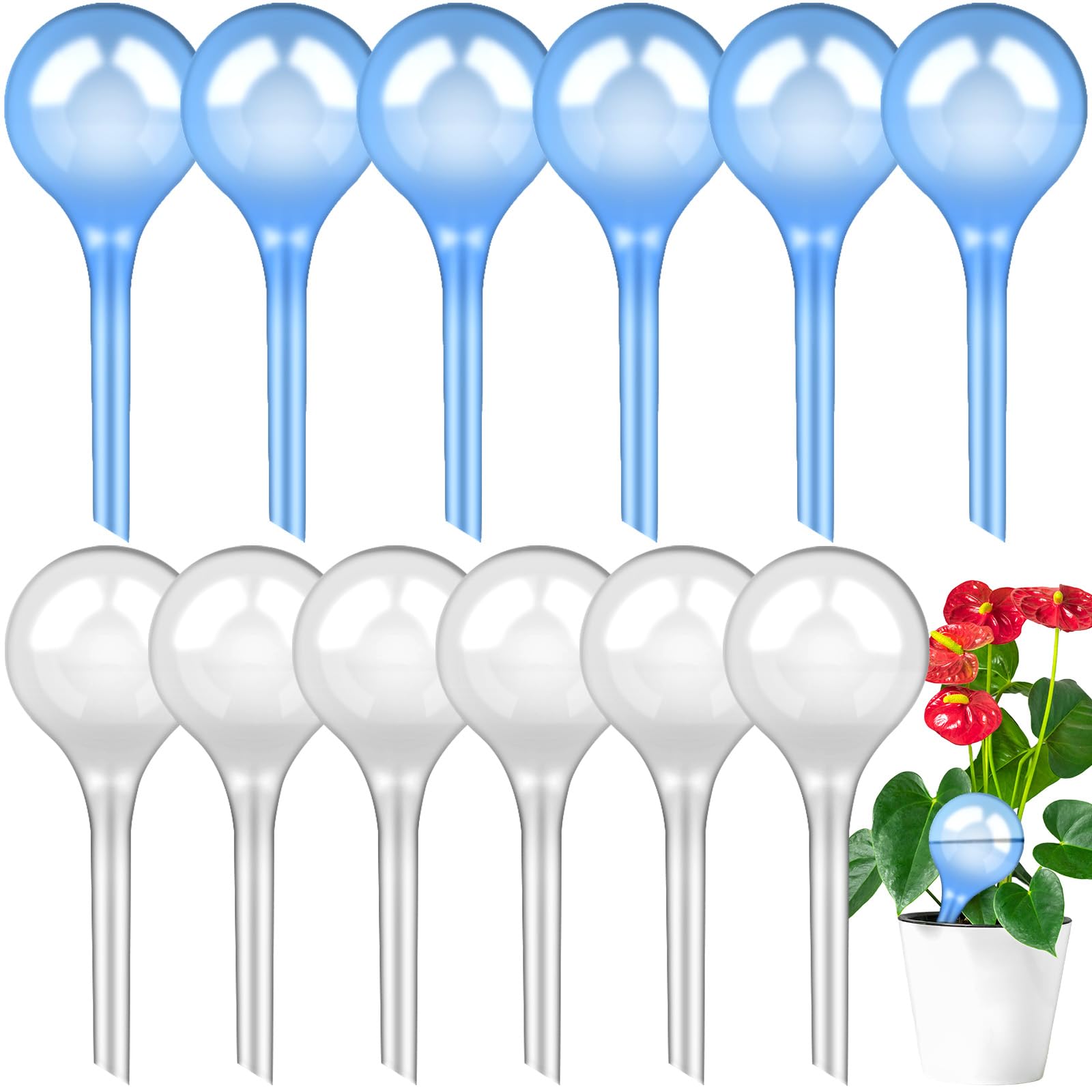 Udbrud 4 Pièces Boules DArrosage Pour Plantes, Plante Arrosage Goutte à Goutte Automatique, Transparent Distributeur Eau Plante, Dispositif D'Arrosage Automatique Pour D'intérieur Et D'extérieur