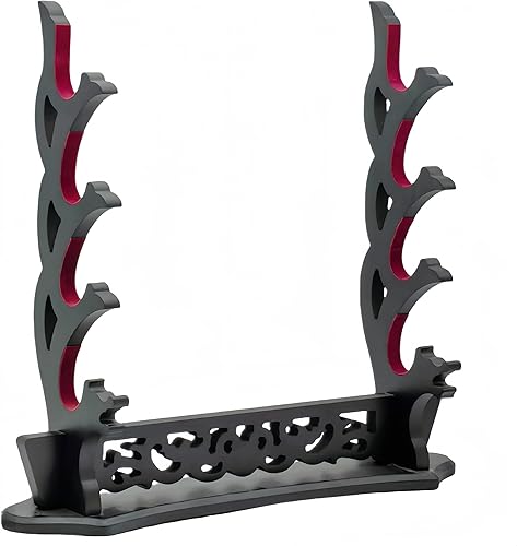 Soporte de 4 niveles para espada, soporte de mesa para katana, sable de luz, Genji, espadas samurái