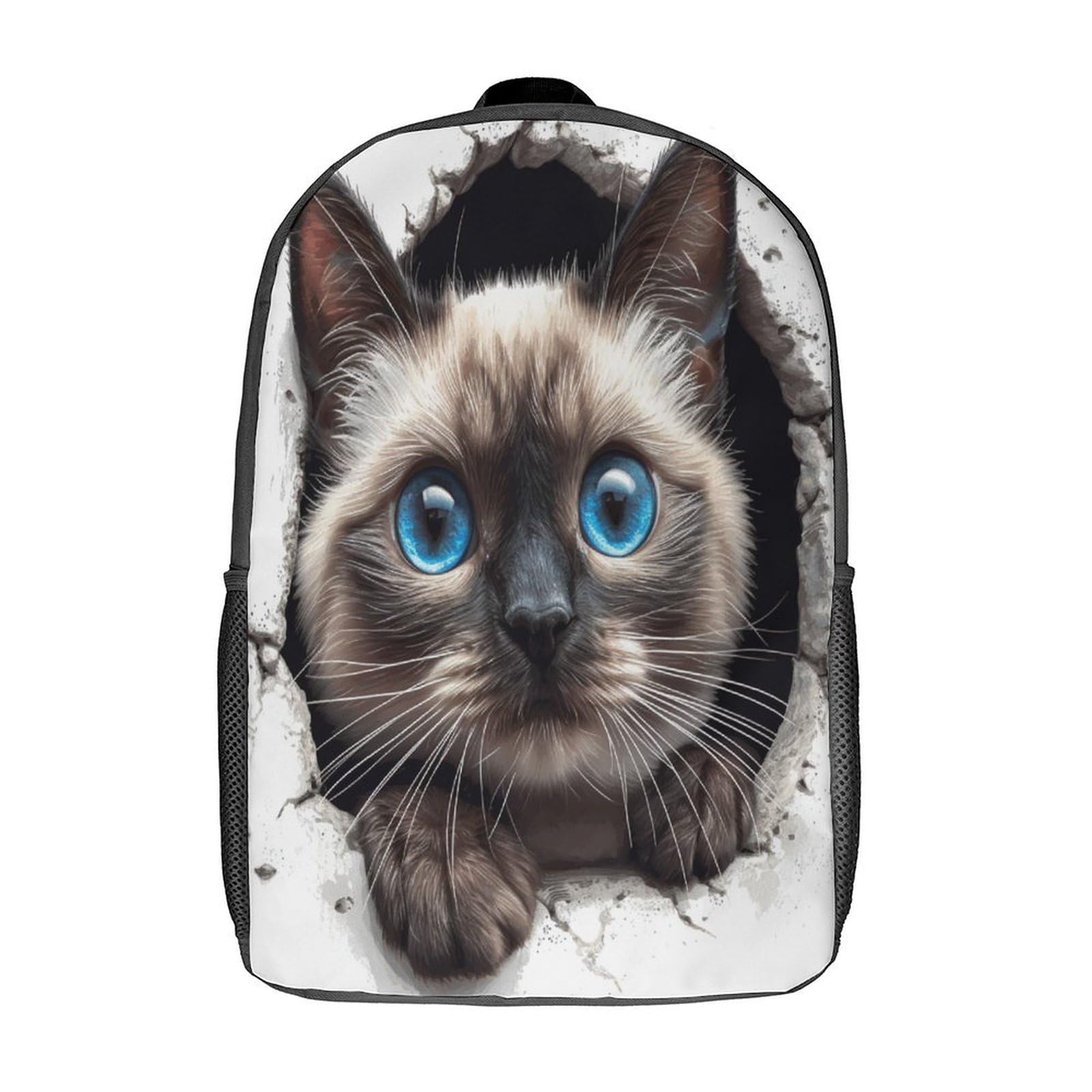 aqwertyuiop Siamese Cat Backpack for School Bags Kids School Bag,bags for Kids Bookbag for Elementary,Children's Backpacks 17inch