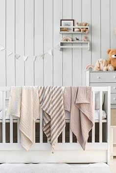 M slin  rt  & Battaniye 3l  Set%100 Pamuk Oeko-teks Sertifikal  80x70 Cm Bej-Ekru
