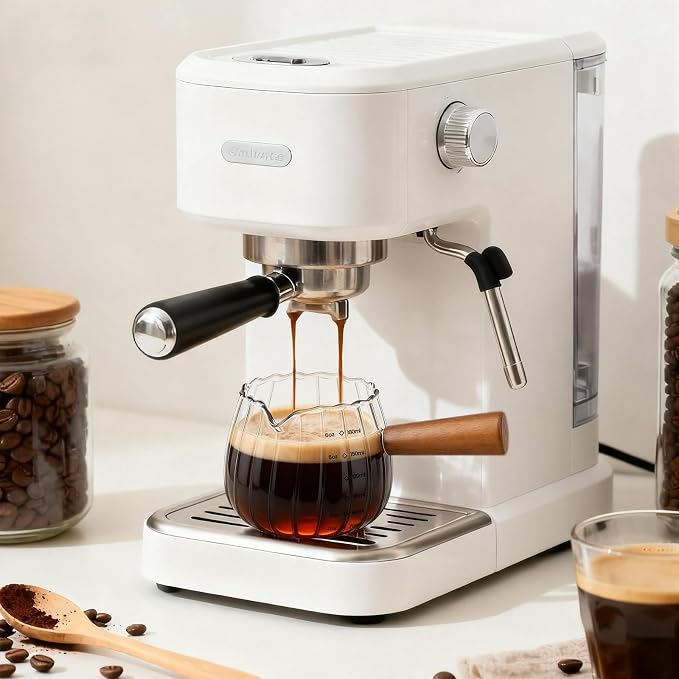 Vaso medidor espresso 6 oz con mango de madera miniatura 6