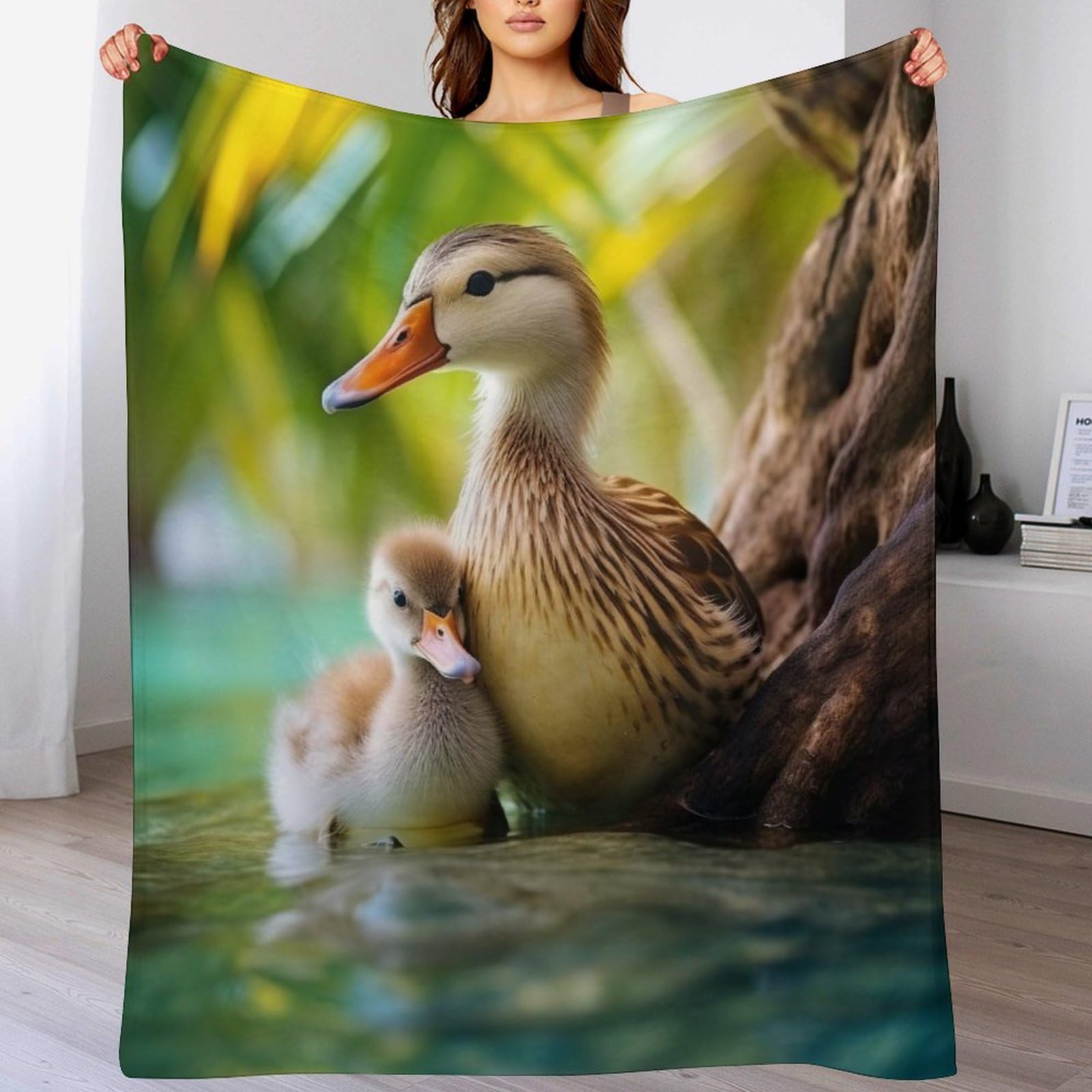 Plaid canard en flanelle pour des soirées cocooning sur le canapé