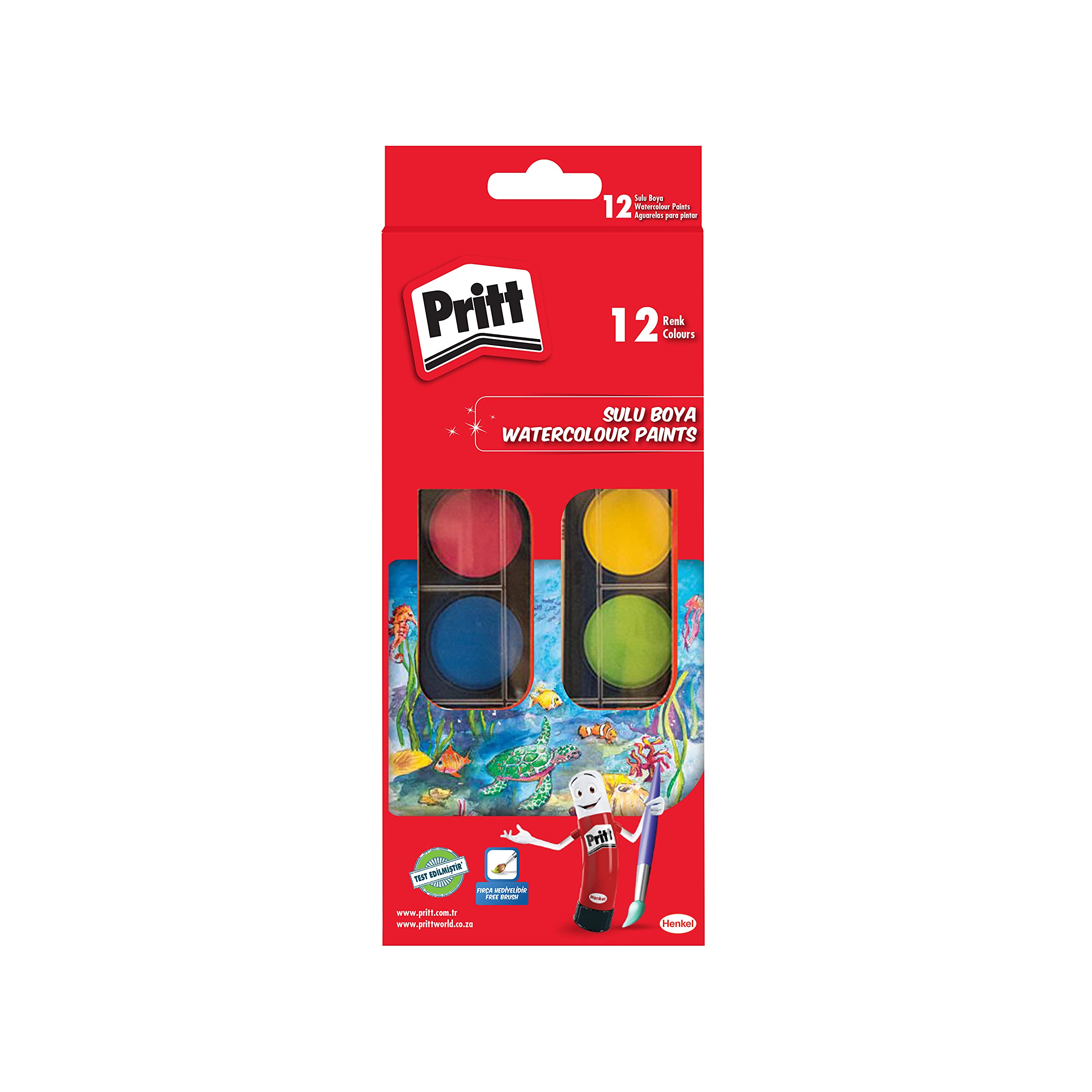 Pritt 12' li Suluboya - Büyük Tablet + Fırça Hediyeli