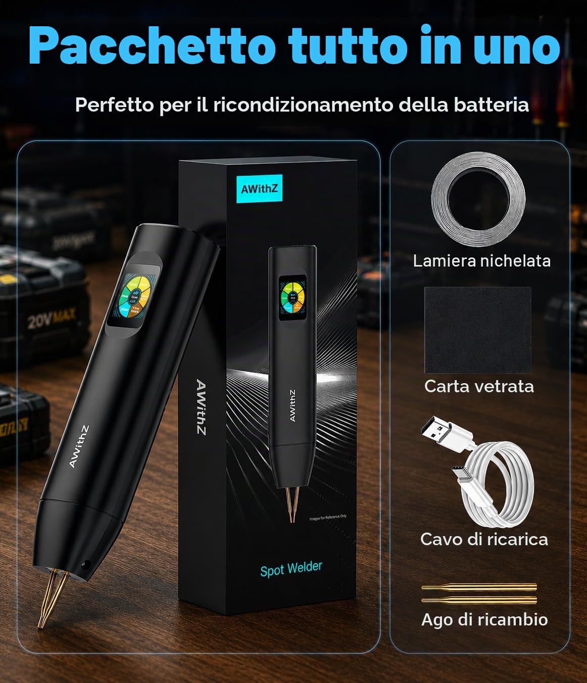 H5 Saldatrice a punti per batterie,aggiornata da 0,1-0,3mm con doppia uscita a impulsi, 5000mAh 0,2mm di nichel puro, 99 livelli regolabili (H5)