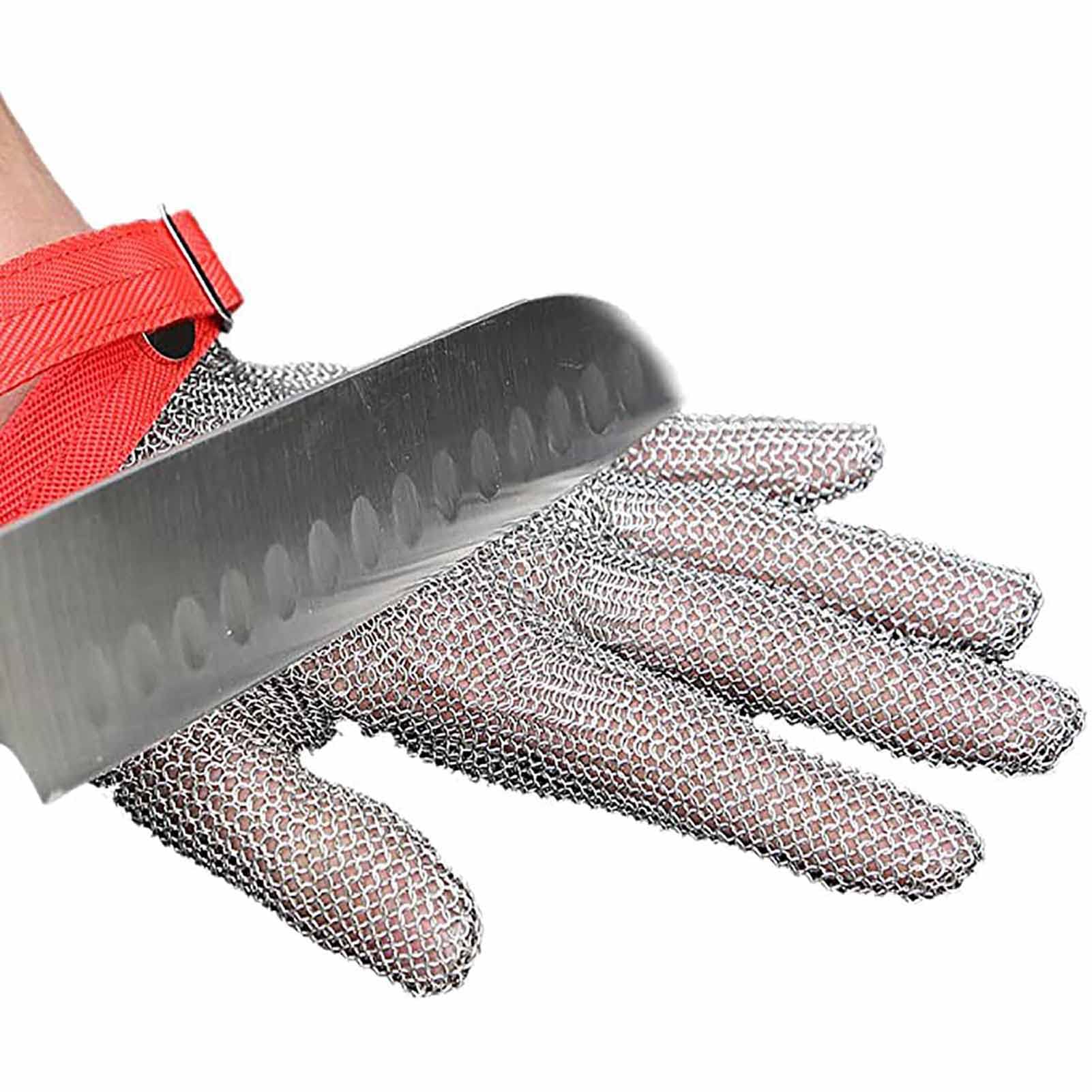 Schnittfeste Handschuhe Schnittschutzhandschuhe Aus Edelstahl Der Güteklasse 5, Schnittschutzhandschuhe, Arbeitsversicherung, Fischschlachthandschuhe(Size:M/A 1er Pack)