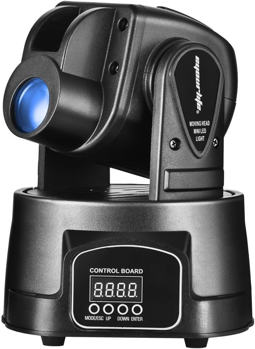 Justmysport 15W Mini Moving Head Light RGBW LED Stage Spotlight 3in1 5/13 Channel Sound Active for Party Disco Show Party Club Wedding Lighting